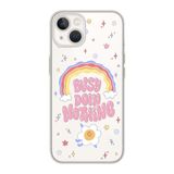 Manitoba iPhone 15 Plus ile Uyumlu Busy Doin Nothing Tasarımlı Şeffaf Telefon Kılıfı, Çok Renkli