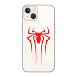 Manitoba iPhone 15 Plus Uyumlu Baskılı Yumuşak Silikon Şeffaf Telefon Kılıfı, Kırmızı Desen