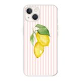 Manitoba iPhone 15 Plus Uyumlu Baskılı Yumuşak Silikon Şeffaf Telefon Kılıfı, Limon Desenli