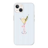 Manitoba iPhone 15 Plus Uyumlu Baskılı Yumuşak Silikon Şeffaf Telefon Kılıfı, Martini Deseni elrkkip15pls008 Modern elrkkip15pls261