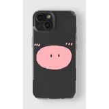 Manitoba iPhone 15 Plus Uyumlu Baskılı Yumuşak Silikon Şeffaf Telefon Kılıfı, Pembe Desen