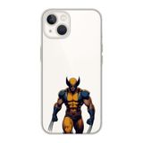 Manitoba iPhone 15 Plus Uyumlu Baskılı Yumuşak Silikon Şeffaf Telefon Kılıfı, Wolverine Deseni