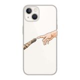 Manitoba iPhone 15 Plus Uyumlu El ve Pati Tasarımlı Şeffaf Telefon Kılıfı, Çok Renkli