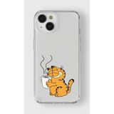 Manitoba iPhone 15 Plus Uyumlu Garfield Tasarımlı Baskılı Şeffaf Telefon Kılıfı