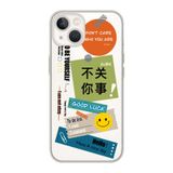 Manitoba iPhone 15 Plus Uyumlu Good Luck Tasarımlı Şeffaf Telefon Kılıfı, Çok Renkli