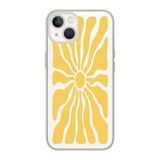 Manitoba iPhone 15 Plus Uyumlu Güneş Tasarımlı Şeffaf Telefon Kılıfı, Silikon, Çok Renkli