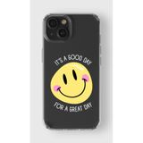 Manitoba iPhone 15 Plus Uyumlu It's A Good Day Tasarımlı Şeffaf Telefon Kılıfı, Silikon, Çok Renkli