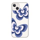 Manitoba iPhone 15 Plus Uyumlu Kelebek Tasarımlı Şeffaf Telefon Kılıfı, Silikon, Çok Renkli