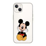 Manitoba iPhone 15 Plus Uyumlu Mickey Tasarımlı Şeffaf Telefon Kılıfı, Çok Renkli