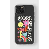 Manitoba iPhone 15 Plus Uyumlu More Self Love Tasarımlı Şeffaf Telefon Kılıfı, Çok Renkli