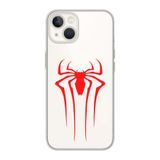 Manitoba iPhone 15 Plus Uyumlu Örümcek Logo Tasarımlı Şeffaf Telefon Kılıfı, Silikon, Çok Renkli