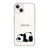 Manitoba iPhone 15 Plus Uyumlu Panda Tasarımlı Şeffaf Telefon Kılıfı, Silikon, Çok Renkli