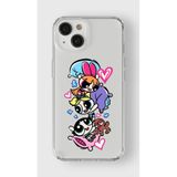 Manitoba iPhone 15 Plus Uyumlu Powerpuff Girls Tasarımlı Baskılı Şeffaf Telefon Kılıfı