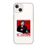 Manitoba iPhone 15 Plus Uyumlu Scarface Tasarımlı Şeffaf Telefon Kılıfı
