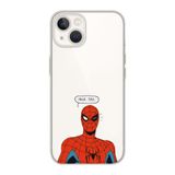 Manitoba iPhone 15 Plus Uyumlu Spider-Man Tasarımlı Şeffaf Silikon Telefon Kılıfı, Çok Renkli
