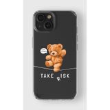 Manitoba iPhone 15 Plus Uyumlu Take Risk Tasarımlı Şeffaf Telefon Kılıfı