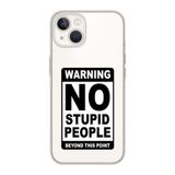 Manitoba iPhone 15 Plus Uyumlu Warning Tasarımlı Şeffaf Telefon Kılıfı