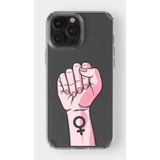 Manitoba iPhone 15 Pro Max Uyumlu Güçlü Kadın Tasarımlı Premium Şeffaf Silikon Kılıf, Çok Renkli
