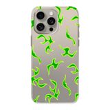 Manitoba iPhone 15 Pro Max Uyumlu Yeşil Yıldırım Tasarımlı Şeffaf Silikon Telefon Kılıfı