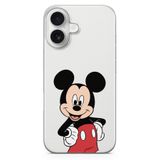 Manitoba iPhone 16 Plus Uyumlu Baskılı Yumuşak Silikon Şeffaf Telefon Kılıfı, Mickey Mouse Desen