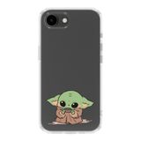 Manitoba iPhone 16E Uyumlu Baby Yoda Tasarımlı Baskılı Şeffaf Telefon Kılıfı