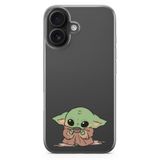 Manitoba iPhone 17 Uyumlu Baby Yoda Tasarımlı Baskılı Şeffaf Silikon Telefon Kılıfı