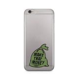 Manitoba iPhone 6/6S Uyumlu Make That Money Tasarımlı Şeffaf Telefon Kılıfı, Çok Renkli