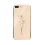 Manitoba iPhone 7 Plus / 8 Plus ile Uyumlu Baskılı Yumuşak Silikon Şeffaf Telefon Kılıfı, Çiçek Deseni