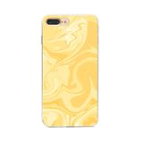 Manitoba iPhone 7 Plus / 8 Plus ile Uyumlu Desen Tasarımlı Şeffaf Telefon Kılıfı, Sarı