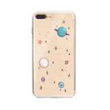 Manitoba iPhone 7 Plus / 8 Plus ile Uyumlu Gezegenler Tasarımlı Şeffaf Telefon Kılıfı, Silikon, Çok Renkli