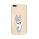 Manitoba iPhone 7 Plus / 8 Plus ile Uyumlu Sevimli Tavşan Tasarımlı Şeffaf Silikon Telefon Kılıfı, Çok Renkli