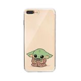 Manitoba iPhone 7 Plus / 8 Plus Uyumlu Baby Yoda Tasarımlı Baskılı Şeffaf Telefon Kılıfı