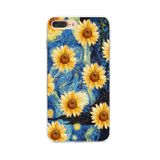 Manitoba iPhone 7 Plus / 8 Plus Uyumlu Baskılı Yumuşak Silikon Şeffaf Telefon Kılıfı, Ayçiçeği Deseni