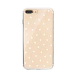 Manitoba iPhone 7 Plus / 8 Plus Uyumlu Baskılı Yumuşak Silikon Şeffaf Telefon Kılıfı, Beyaz Desenli