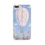 Manitoba iPhone 7 Plus / 8 Plus Uyumlu Baskılı Yumuşak Silikon Şeffaf Telefon Kılıfı, Çiçek Balon Deseni