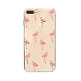 Manitoba iPhone 7 Plus / 8 Plus Uyumlu Baskılı Yumuşak Silikon Şeffaf Telefon Kılıfı, Flamingo Deseni