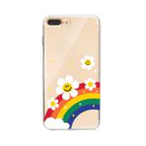 Manitoba iPhone 7 Plus / 8 Plus Uyumlu Baskılı Yumuşak Silikon Şeffaf Telefon Kılıfı, Gökkuşağı Desen