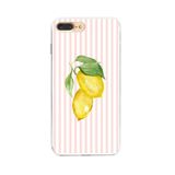 Manitoba iPhone 7 Plus / 8 Plus Uyumlu Baskılı Yumuşak Silikon Şeffaf Telefon Kılıfı, Limon Desenli