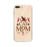 Manitoba iPhone 7 Plus / 8 Plus Uyumlu Cat Mom Tasarımlı Şeffaf Telefon Kılıfı
