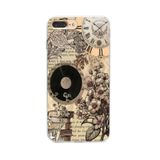 Manitoba iPhone 7 Plus / 8 Plus Uyumlu Çiçek ve Plak Tasarımlı Baskılı Şeffaf Telefon Kılıfı