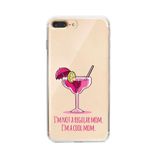 Manitoba iPhone 7 Plus / 8 Plus Uyumlu Cool Mom Tasarımlı Şeffaf Telefon Kılıfı, Silikon, Çok Renkli
