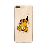 Manitoba iPhone 7 Plus / 8 Plus Uyumlu Garfield Tasarımlı Baskılı Şeffaf Telefon Kılıfı