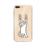 Manitoba iPhone 7 Plus / 8 Plus Uyumlu Kedi Tasarımlı Baskılı Şeffaf Telefon Kılıfı