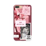 Manitoba iPhone 7 Plus / 8 Plus Uyumlu Love Your Self Tasarımlı Şeffaf Telefon Kılıfı, Çok Renkli