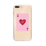 Manitoba iPhone 7 Plus / 8 Plus Uyumlu Lucky You Kart Tasarımlı Baskılı Şeffaf Telefon Kılıfı