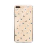 Manitoba iPhone 7 Plus / 8 Plus Uyumlu Mavi Kirazlar Tasarımlı Baskılı Şeffaf Telefon Kılıfı