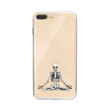 Manitoba iPhone 7 Plus / 8 Plus Uyumlu Meditasyon Tasarımlı Şeffaf Telefon Kılıfı