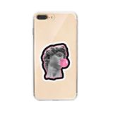 Manitoba iPhone 7 Plus / 8 Plus Uyumlu Michelangelo Tasarımlı Şeffaf Telefon Kılıfı, Silikon, Çok Renkli