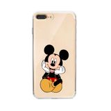 Manitoba iPhone 7 Plus / 8 Plus Uyumlu Mickey Tasarımlı Şeffaf Telefon Kılıfı, Silikon, Çok Renkli