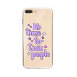 Manitoba iPhone 7 Plus / 8 Plus Uyumlu No Time For Tasarımlı Şeffaf Telefon Kılıfı, Silikon, Çok Renkli